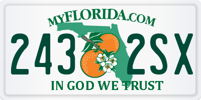 FL license plate 2432SX