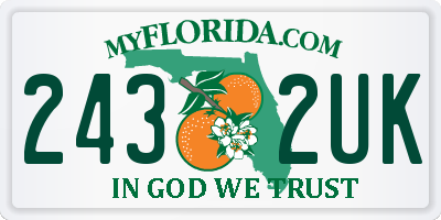 FL license plate 2432UK