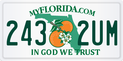 FL license plate 2432UM