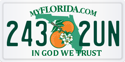 FL license plate 2432UN