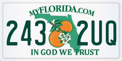 FL license plate 2432UQ