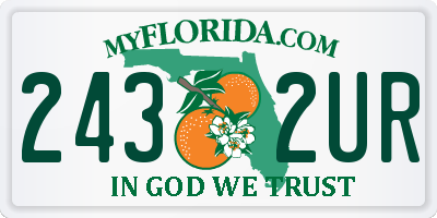 FL license plate 2432UR