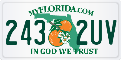 FL license plate 2432UV