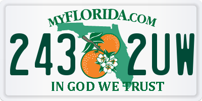 FL license plate 2432UW