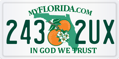 FL license plate 2432UX