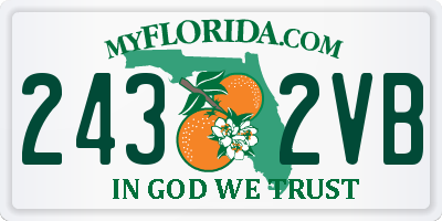 FL license plate 2432VB