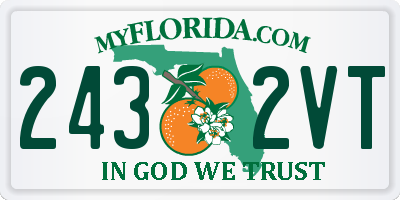 FL license plate 2432VT