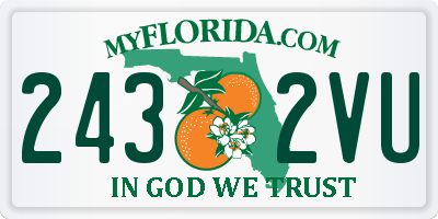 FL license plate 2432VU