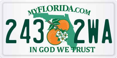 FL license plate 2432WA