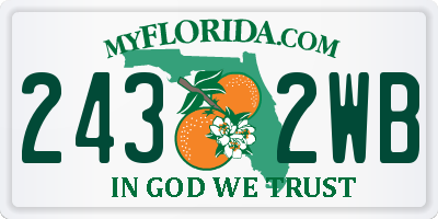 FL license plate 2432WB