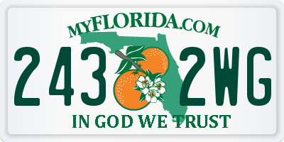FL license plate 2432WG