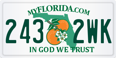 FL license plate 2432WK