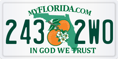 FL license plate 2432WO