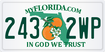 FL license plate 2432WP