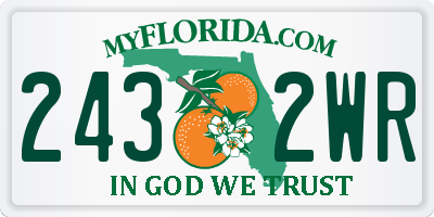 FL license plate 2432WR