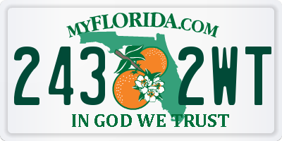 FL license plate 2432WT