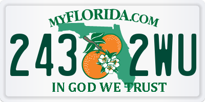 FL license plate 2432WU