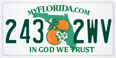 FL license plate 2432WV