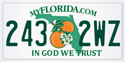 FL license plate 2432WZ