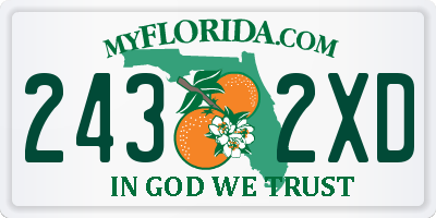 FL license plate 2432XD
