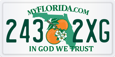 FL license plate 2432XG