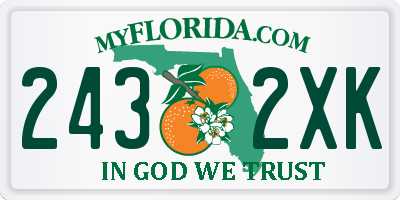 FL license plate 2432XK
