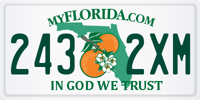FL license plate 2432XM