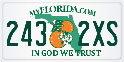FL license plate 2432XS