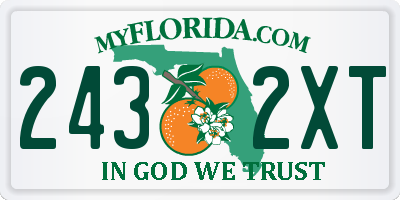 FL license plate 2432XT