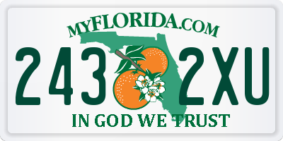 FL license plate 2432XU