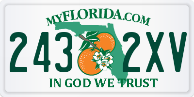 FL license plate 2432XV