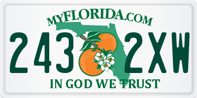 FL license plate 2432XW