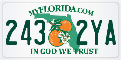 FL license plate 2432YA
