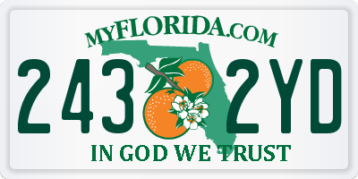 FL license plate 2432YD