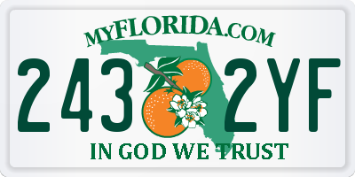 FL license plate 2432YF