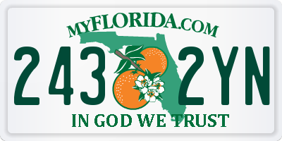 FL license plate 2432YN