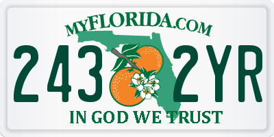FL license plate 2432YR