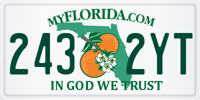 FL license plate 2432YT