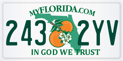 FL license plate 2432YV