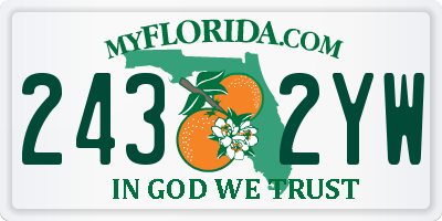 FL license plate 2432YW
