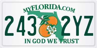 FL license plate 2432YZ