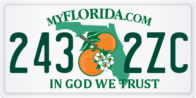 FL license plate 2432ZC