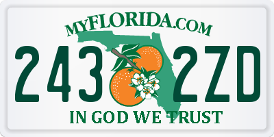 FL license plate 2432ZD