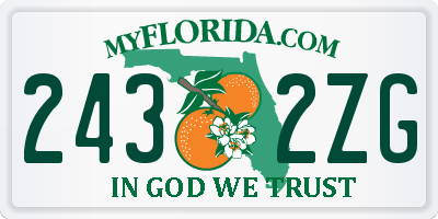 FL license plate 2432ZG