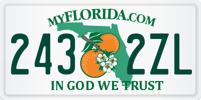 FL license plate 2432ZL