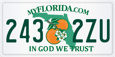 FL license plate 2432ZU