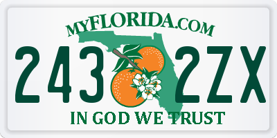 FL license plate 2432ZX
