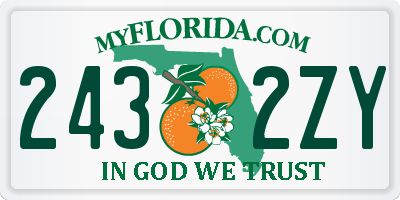 FL license plate 2432ZY