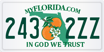 FL license plate 2432ZZ