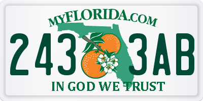 FL license plate 2433AB